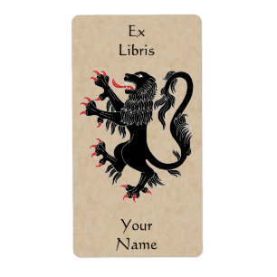 Lion Rampant Sable Bookplate