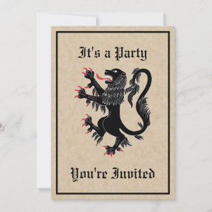 Lion Rampant Sable Invitation