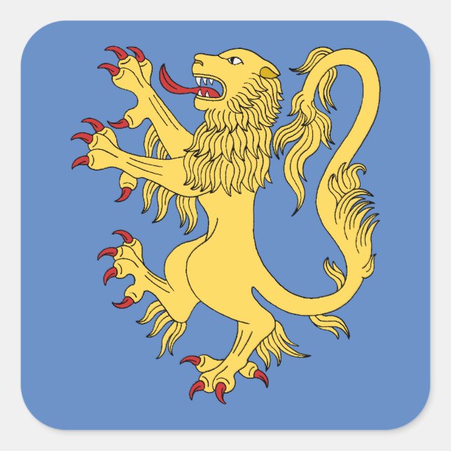 Lion Rampant Square Sticker (Front)