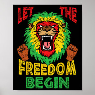 Lion Rasta Freedom Juneteenth Black History Africa Poster