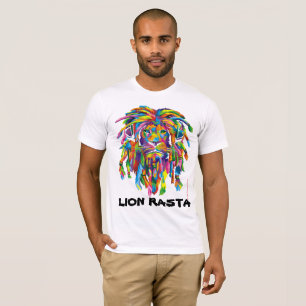Lion Rasta Rastafarian Dreadlocks Art T shirt