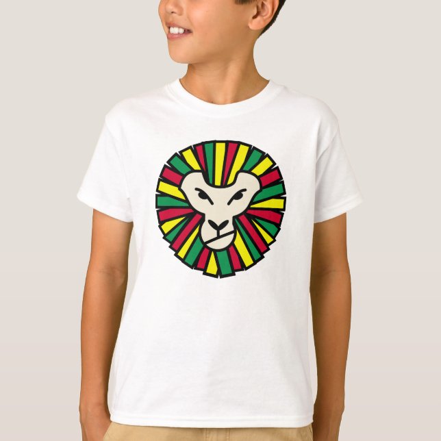 Lion Rastafari Coloured Mane T-Shirt (Front)