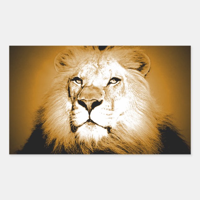Lion Rectangular Sticker (Front)