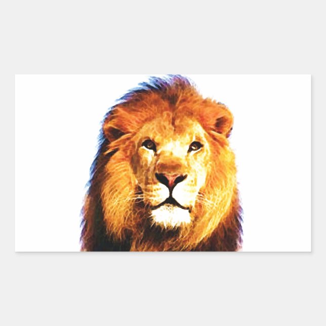 Lion Rectangular Sticker (Front)