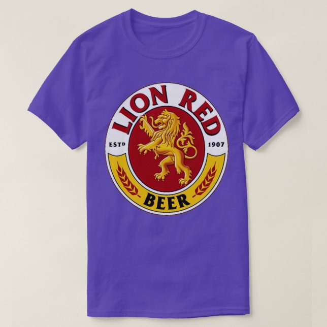 Lion red beer drink T-Shirt (Design Front)