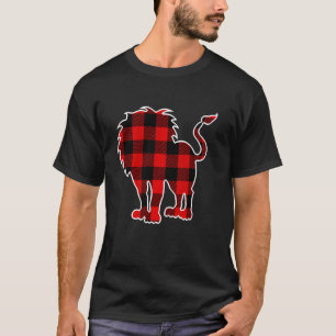 Lion Red Buffalo Plaid Lionet Cub Matching Pj Fami T-Shirt