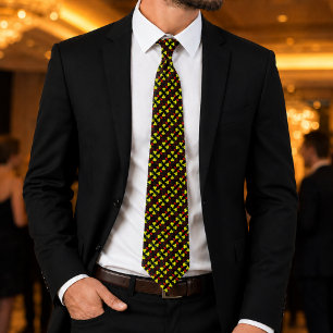 Lion Regent Luxury African Black, Gold & Red Tie