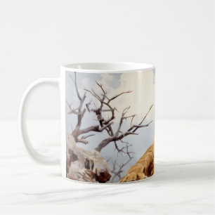 Lion Relaxing On Tree Trunk Animal Fun Happy Cool Coffee Mug