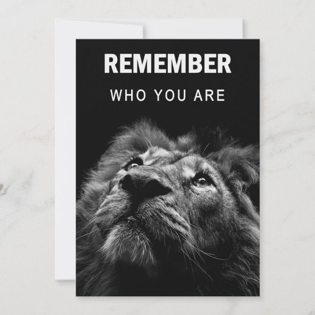 Lion Remember Who You Are Invitation (Front)