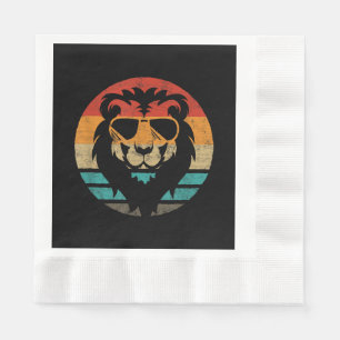 Lion Retro Style Vintage Napkin