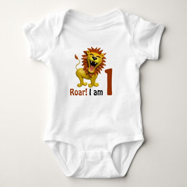 Lion Roaring Baby Bodysuit (Front)