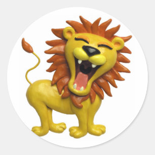 Lion Roaring Classic Round Sticker