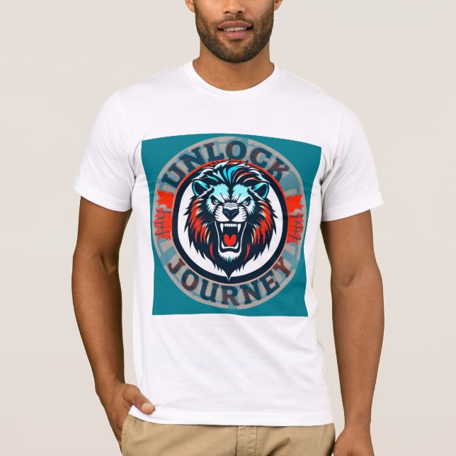 Lion Roaring Emblem with Unlock Journey T-Shirt (Front)