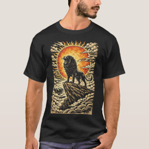 Lion Roaring In The Sun - Inspirational Art T-Shirt