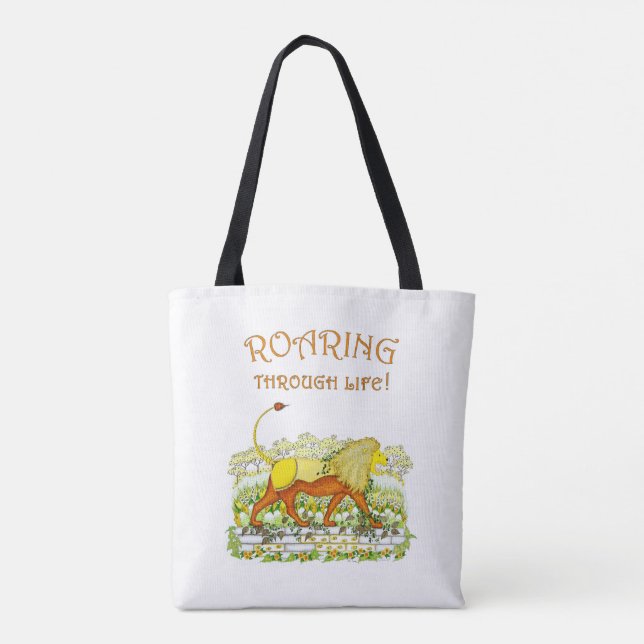 Lion Roaring Through Life Tote Bag (Back)