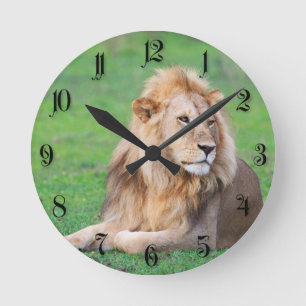 Lion Round Clock