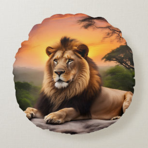 Lion Round Cushion
