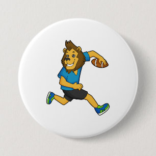 Lion Rugby player Football 7.5 Cm Round Badge