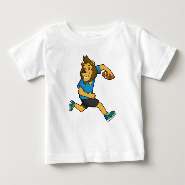 Lion Rugby player Football Baby T-Shirt (Front)