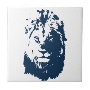 Lion’s face ceramic tile