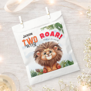 Lion Safari Two Wild Kids Second Birthday Favour Bag