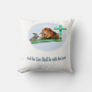 Lion shall lie with the lamb cushion