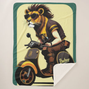 Lion Sherpa Blanket