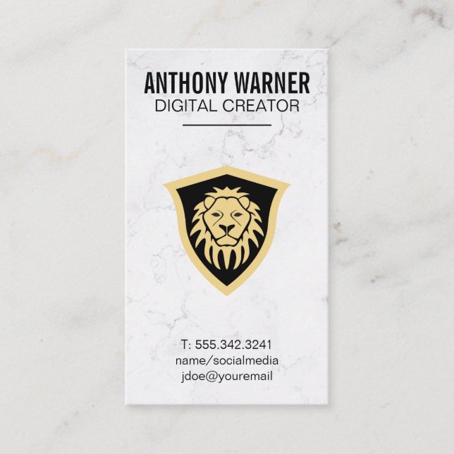 Lion Shield Business Card (Front)