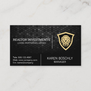 Lion Shield Finance Logo Business Card
