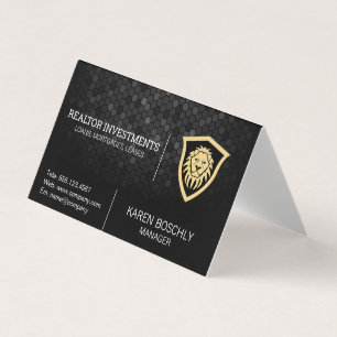 Lion Shield Finance Logo Business Card