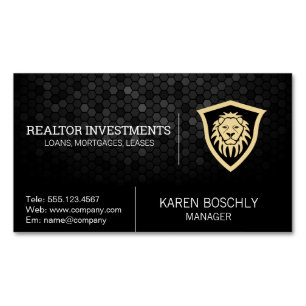 Lion Shield Finance Logo Magnetic Business Card