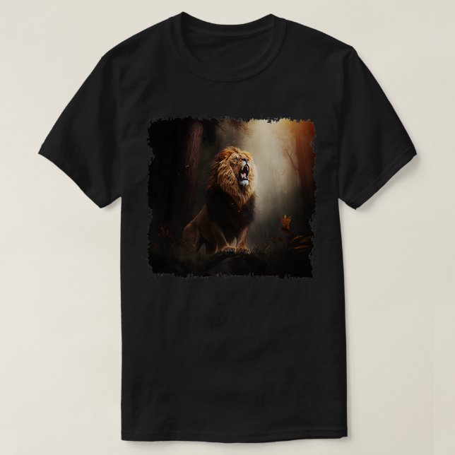 Lion Shirt Jungle Safari Wildlife Animal Lion Cat  (Design Front)