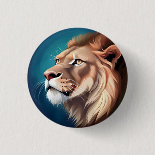 Lion Side Posed Portrait-56557 3 Cm Round Badge
