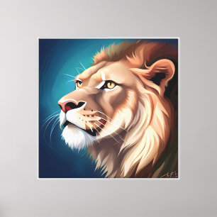 Lion Side Posed Portrait-56557 Canvas Print