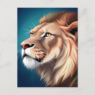 Lion Side Posed Portrait-56557 Holiday Postcard