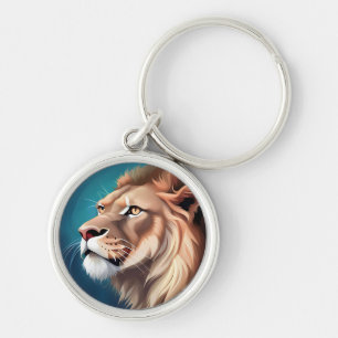 Lion Side Posed Portrait-56557 Key Ring