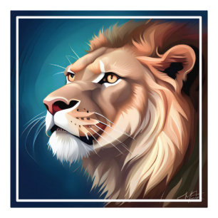 Lion Side Posed Portrait-56557 Photo Print