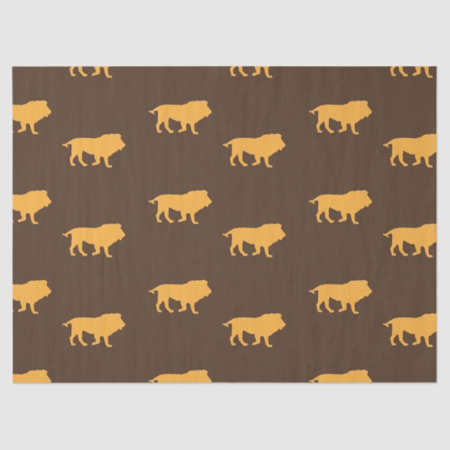 Lion silhouette on brown tissue paper (Front)