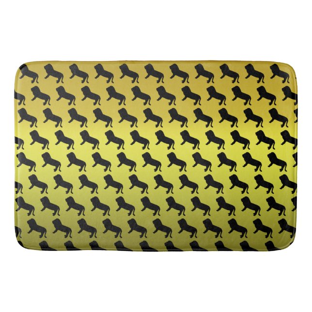 Lion Silhouette Pattern Bath Mat (Front)