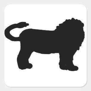 Lion Silhouette Zodiac Square Sticker