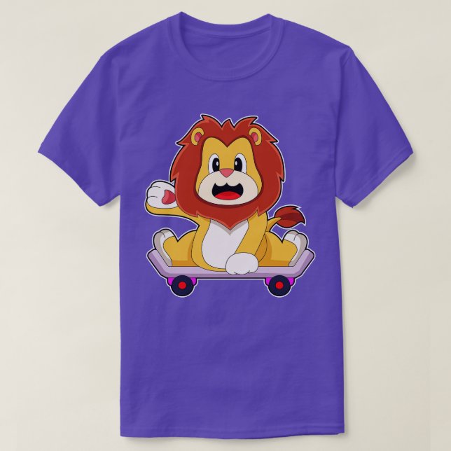 Lion Skater Skateboard 3 T-Shirt (Design Front)
