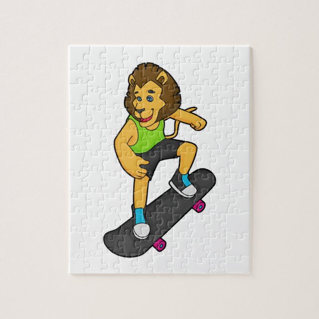 Lion Skater Skateboard Jigsaw Puzzle (Vertical)
