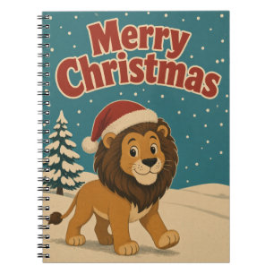 Lion Snow Yard Animal Christmas Notebook