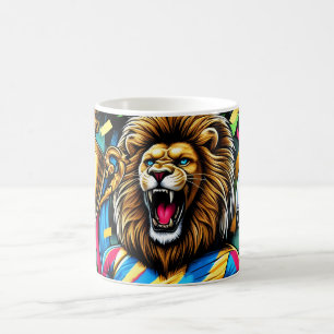 Lion Soccer Champion Trophy Football Victory Coffee Mug
