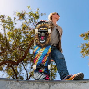 Lion Soccer Champion Trophy Football Victory Skateboard