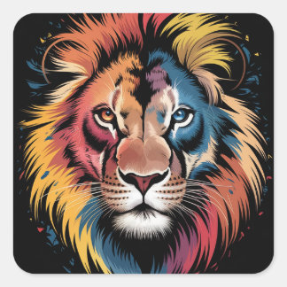 Lion Spiral Notebooks  Square Sticker