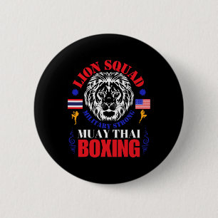 Lion Squad Thailand Kickboxing Muay Thai Mma Train 6 Cm Round Badge