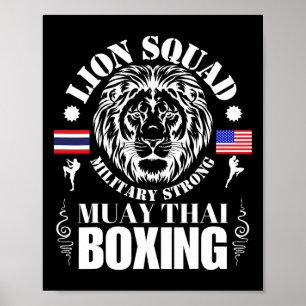 Lion Squad Thailand Kickboxing Muay Thai Mma Train Poster