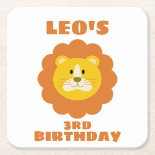 Lion Square Paper Coaster