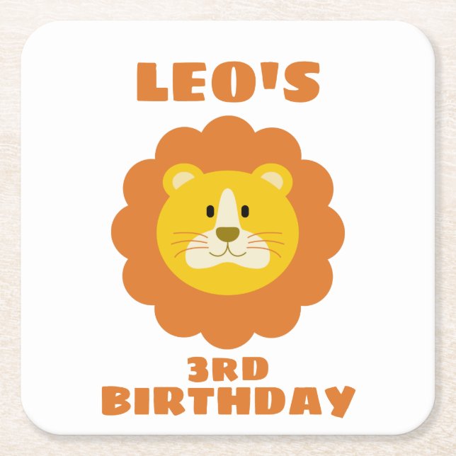 Lion Square Paper Coaster (Front)